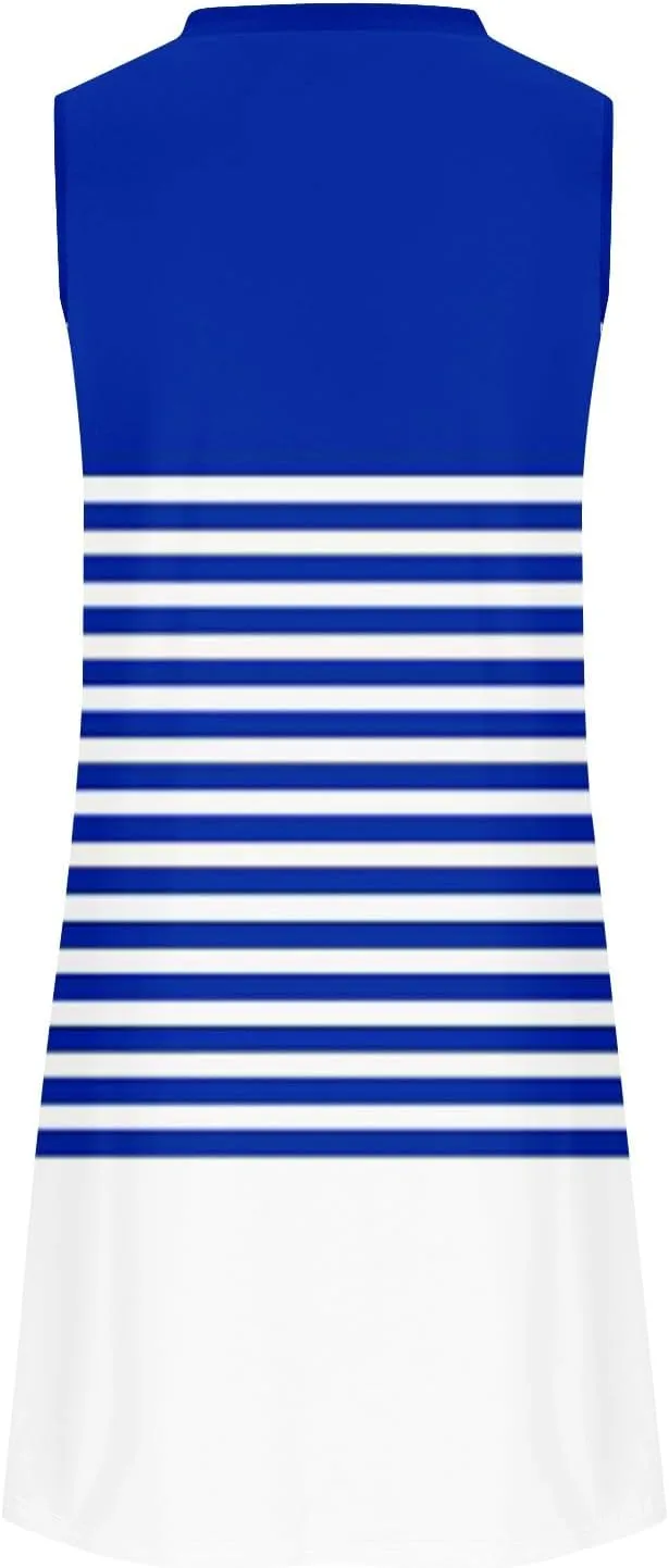 Women's Summer Casual U Neck Printed Sleeveless Dresses Fashion