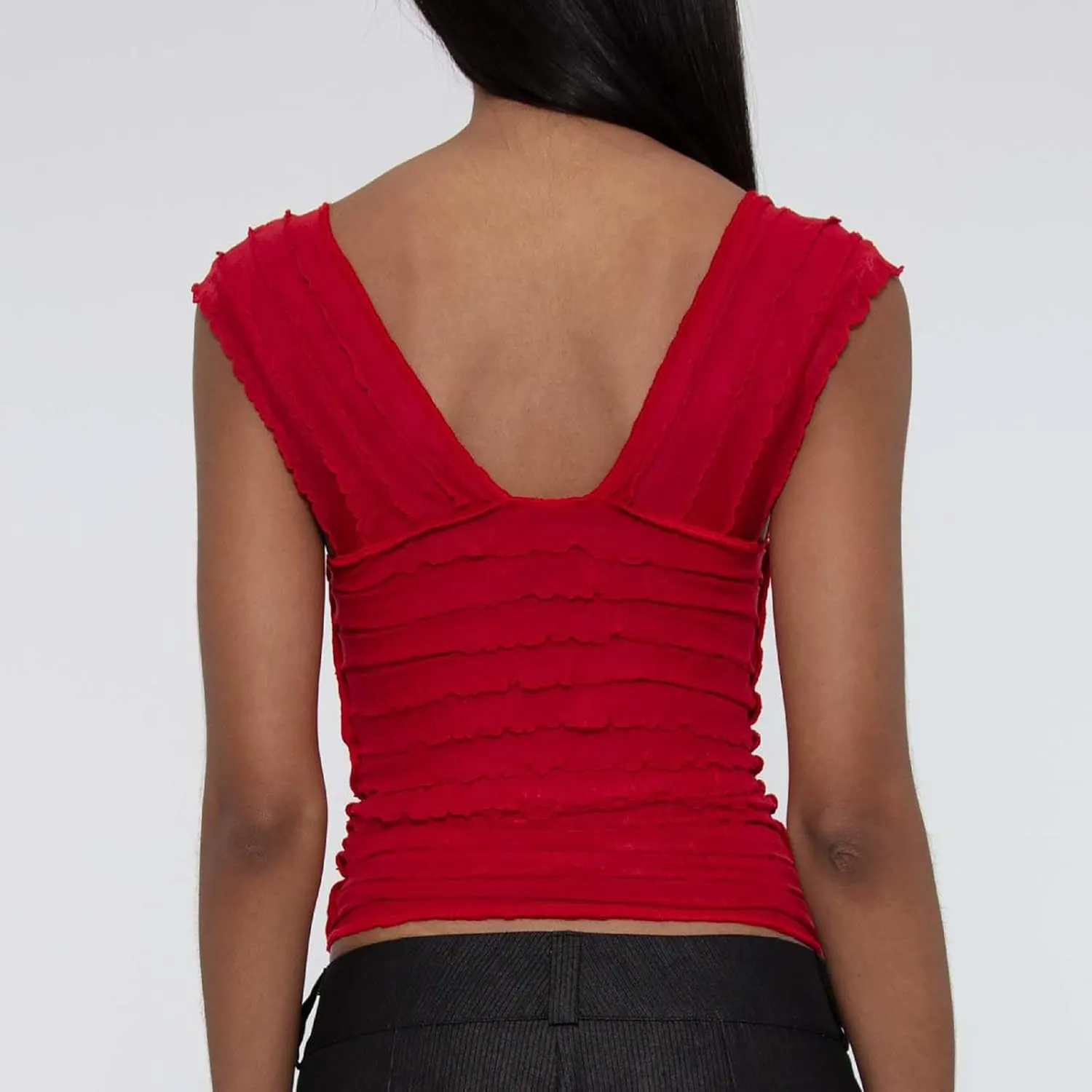 Women's Summer Crop Tops Sleeveless Smocked Shirts Solid Color Sexy Backless Going Out Tank Tee Trendy Y2K Outfits