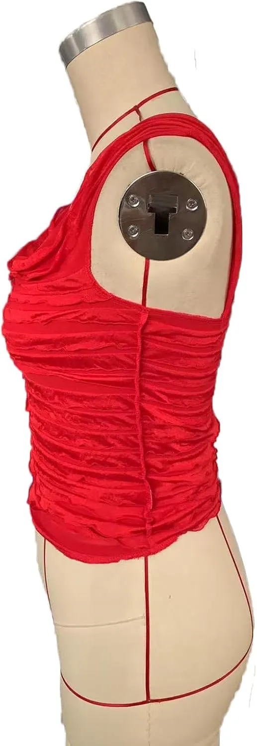 Women's Summer Crop Tops Sleeveless Smocked Shirts Solid Color Sexy Backless Going Out Tank Tee Trendy Y2K Outfits