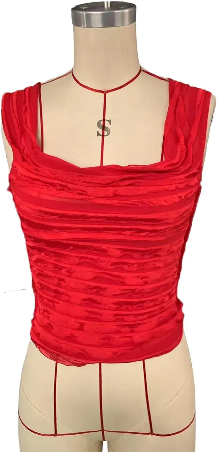 Women's Summer Crop Tops Sleeveless Smocked Shirts Solid Color Sexy Backless Going Out Tank Tee Trendy Y2K Outfits