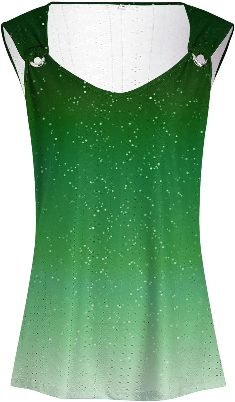 Womens Tank Tops Loose Fit 2025 Trendy Summer V Neck Sleeveless T Shirts Spring Clothes Casual Loose Blouses