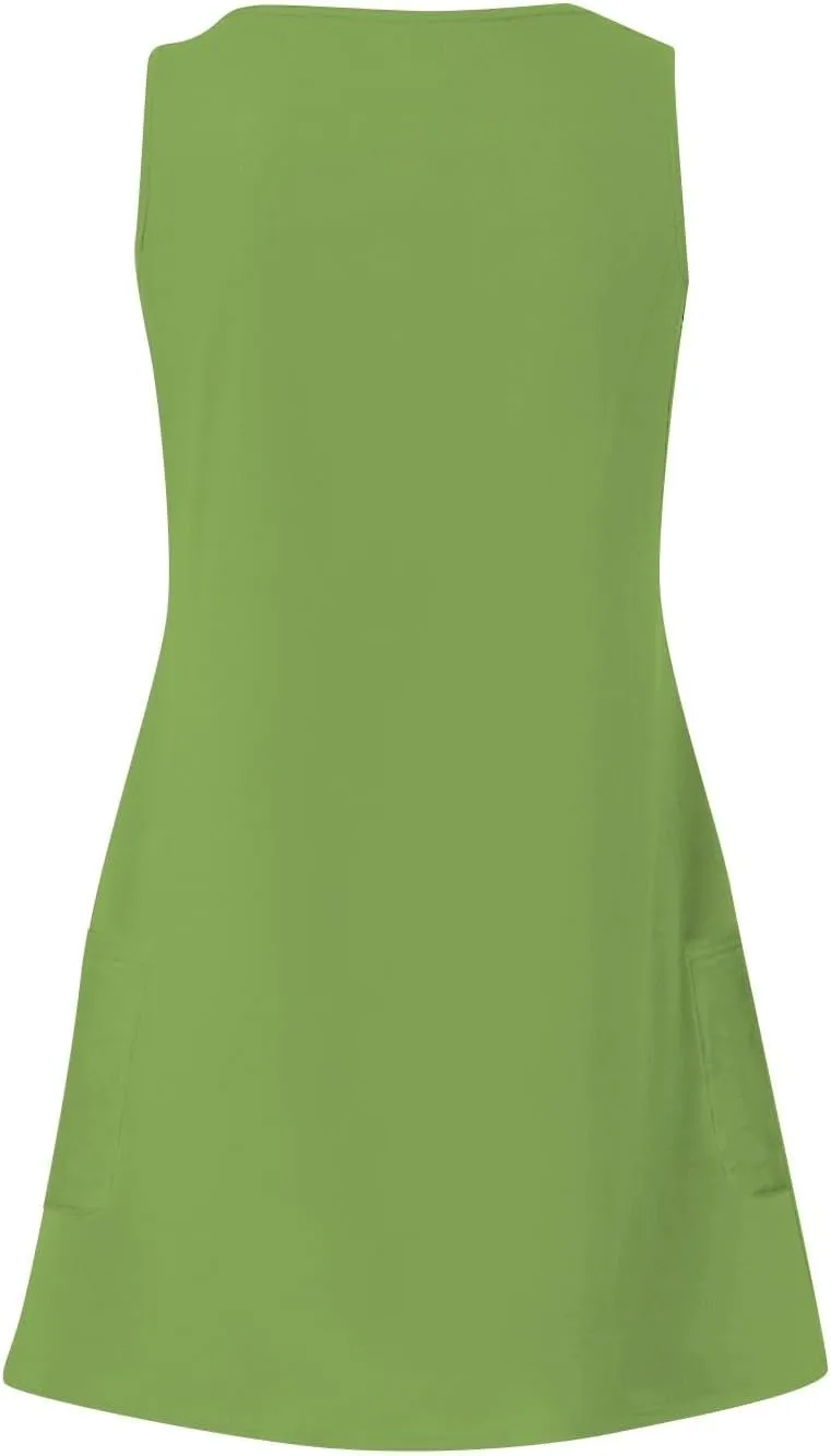 Women's Tops V-Neck Sleeveless Summer Dresses for Women UK with Pocket Casual Sundress for Casual Dresses