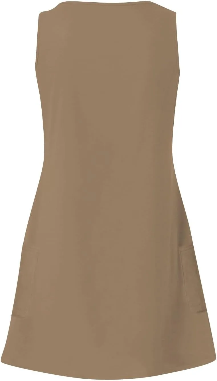 Women's Tops V-Neck Sleeveless Summer Dresses for Women UK with Pocket Casual Sundress for Casual Dresses