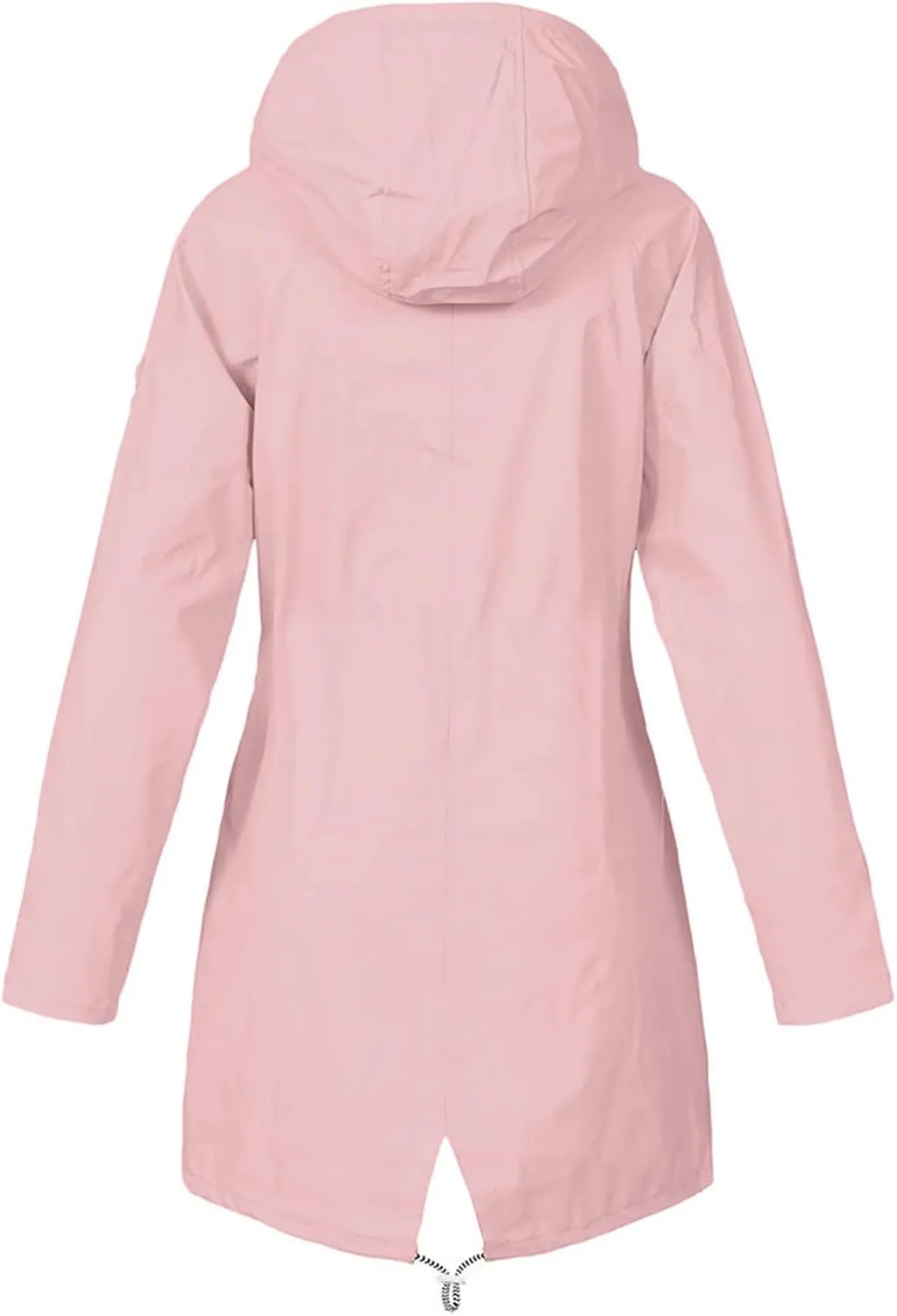 Womens Waterproof Lightweight Jackets Solid Color Rain Coat Hiking Hooded Outerwear Plus Size Softshell Jacket
