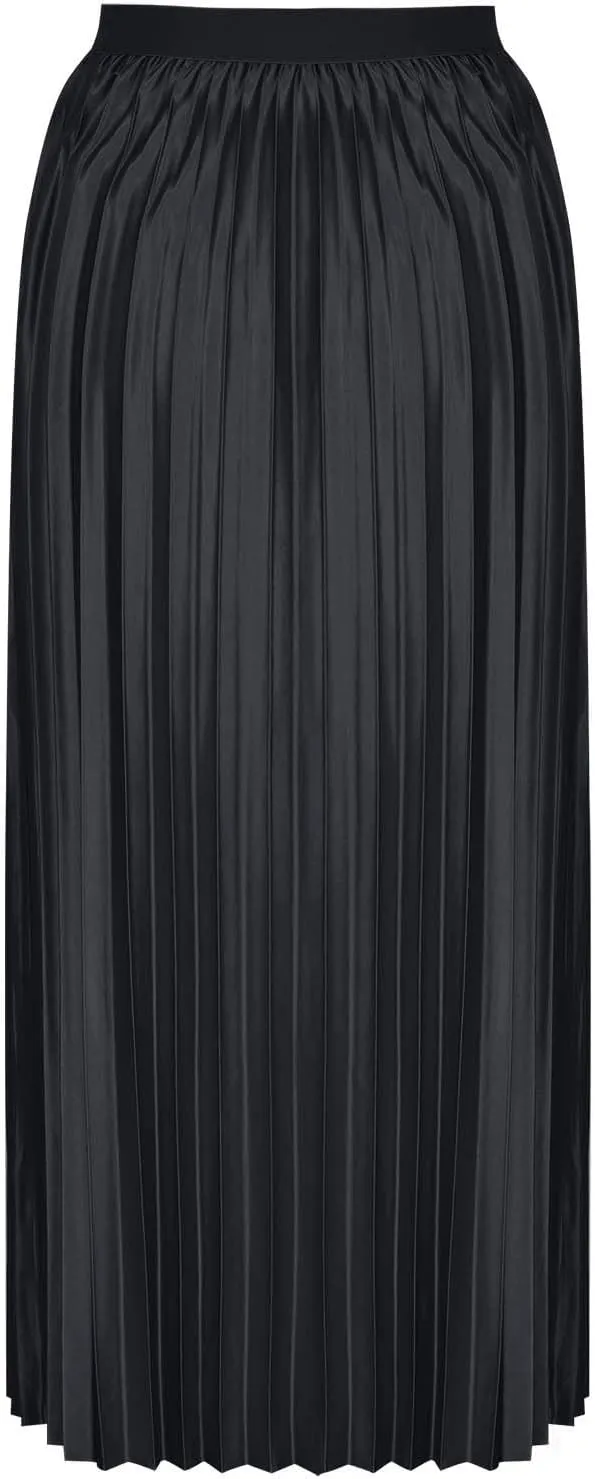 Xiaojmake Pleated Midi Skirts for Women A-Line High Elastic Waisted Summer Flowy Beach Maxi Skirt Chiffon Long Swing Skirts