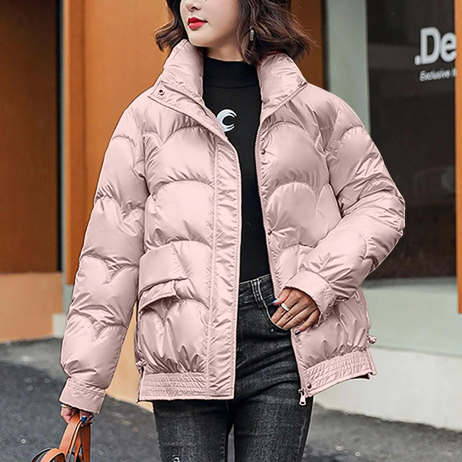 XUNRYAN Winter Coats for Women Waterproof Puffer Jackets Quilted Thick Down Coat Warm Parka Hooded Anorak Outerwear Overcoat