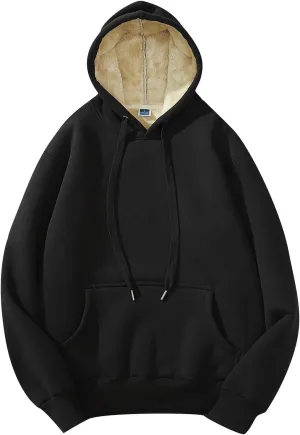 Ymosrh Men's Sweatshirts Casual Zip Up Hoodie Drawstring Long Sleeve Fleece Lined Hooded Sweatshirt, M-4XL